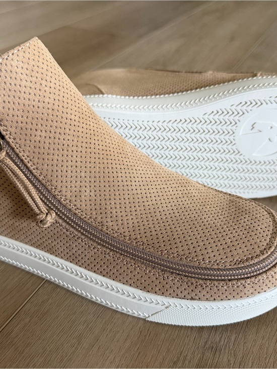 Billy Shoes - BILLY Women's Size 9 Mid Top Zip Sneakers Beige Perforated NWB